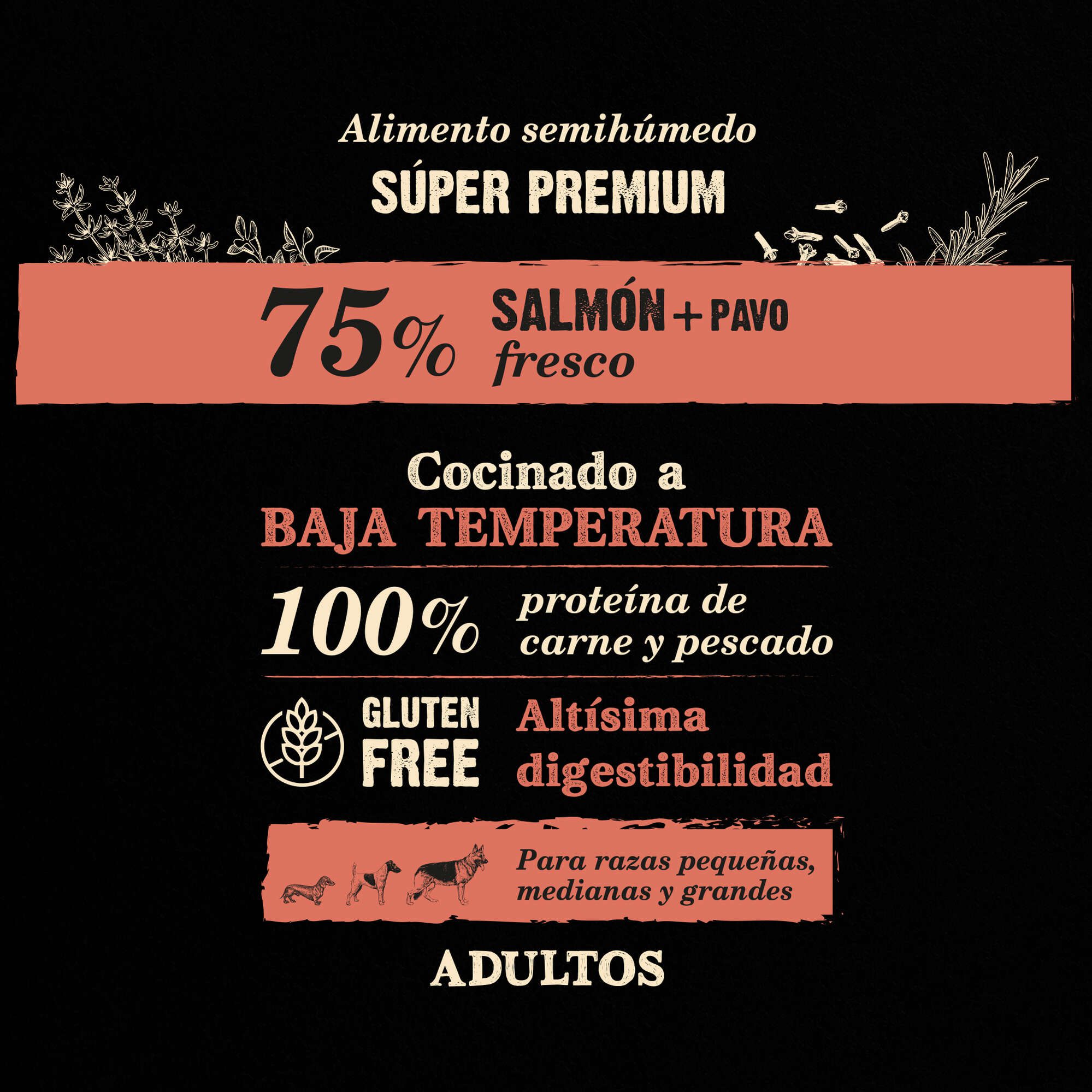 NutraDog WILD semihúmedo para perros adultos salmón y pavo 75% - Imagen 6