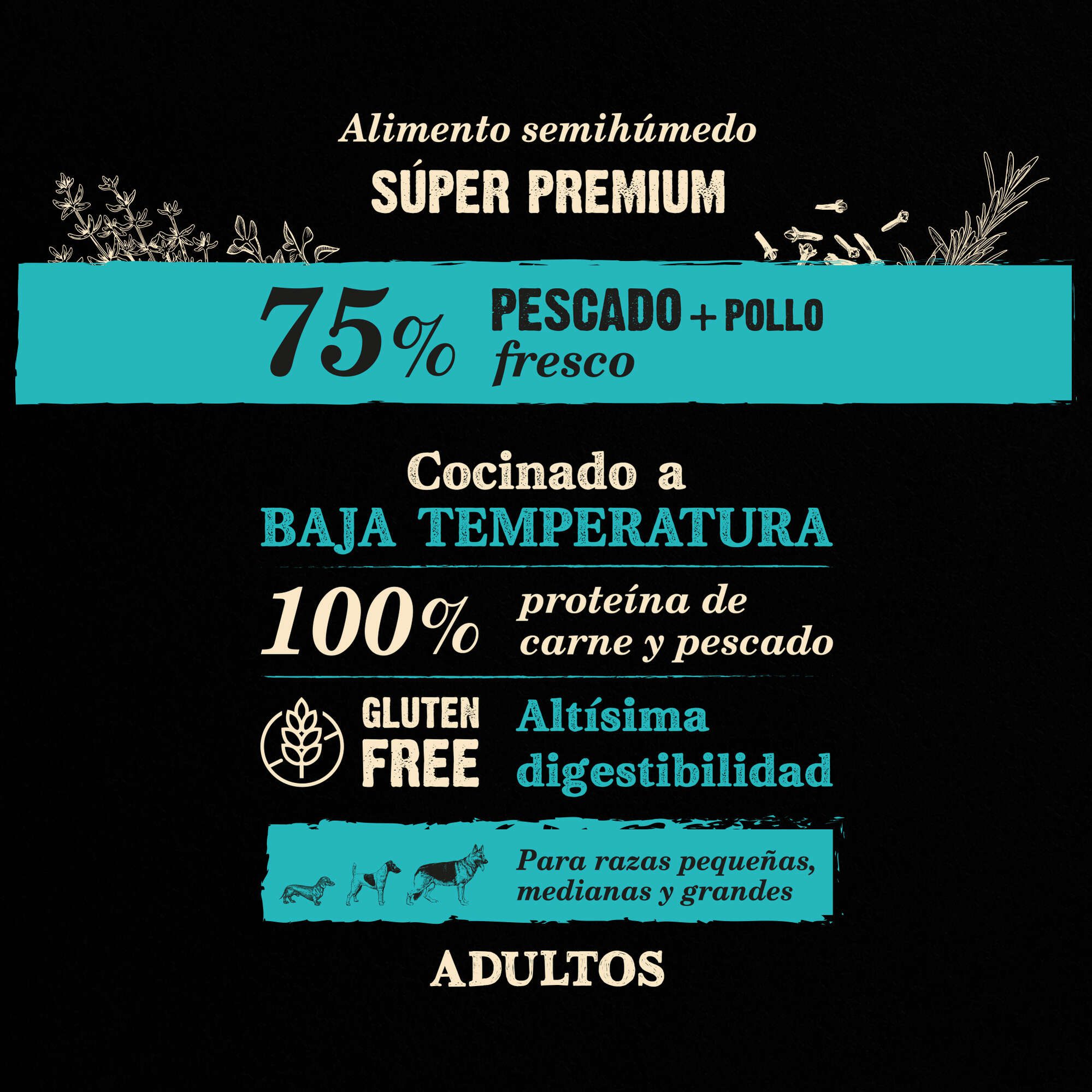 NutraDog WILD semihúmedo para perros adultos pescado y pollo 75% - Imagen 6
