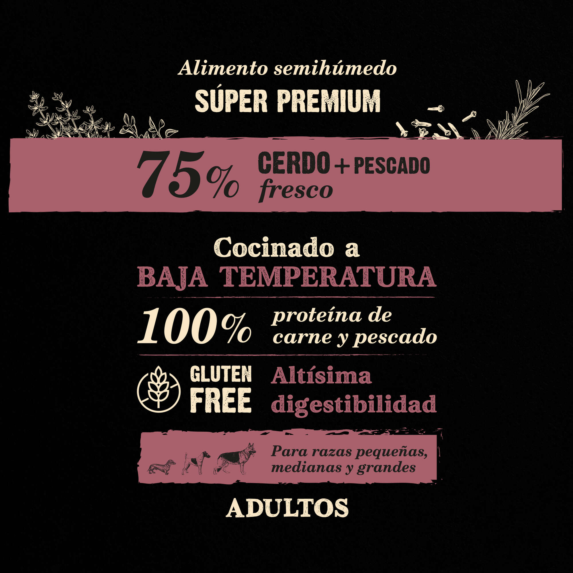 NutraDog WILD semihúmedo para perros adultos cerdo y pescado 75% - Imagen 6