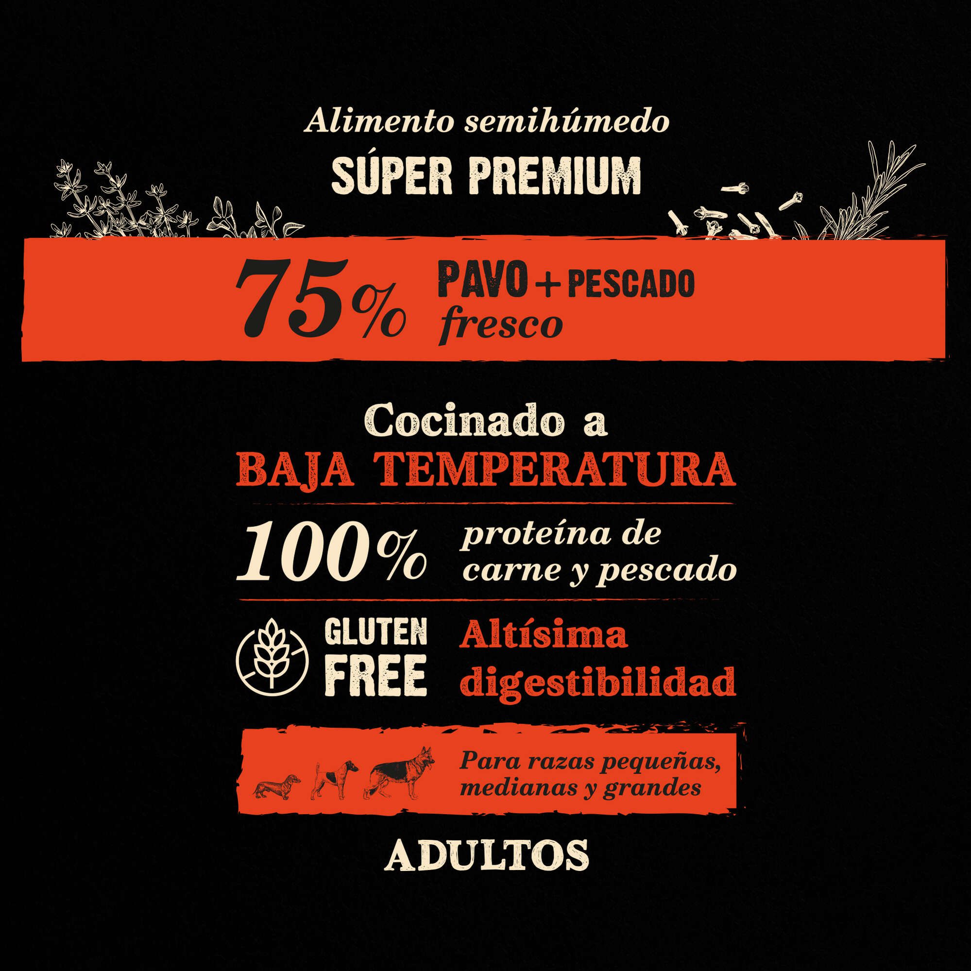 NutraDog WILD semihúmedo para perros adultos pavo y pescado 75% - Imagen 6