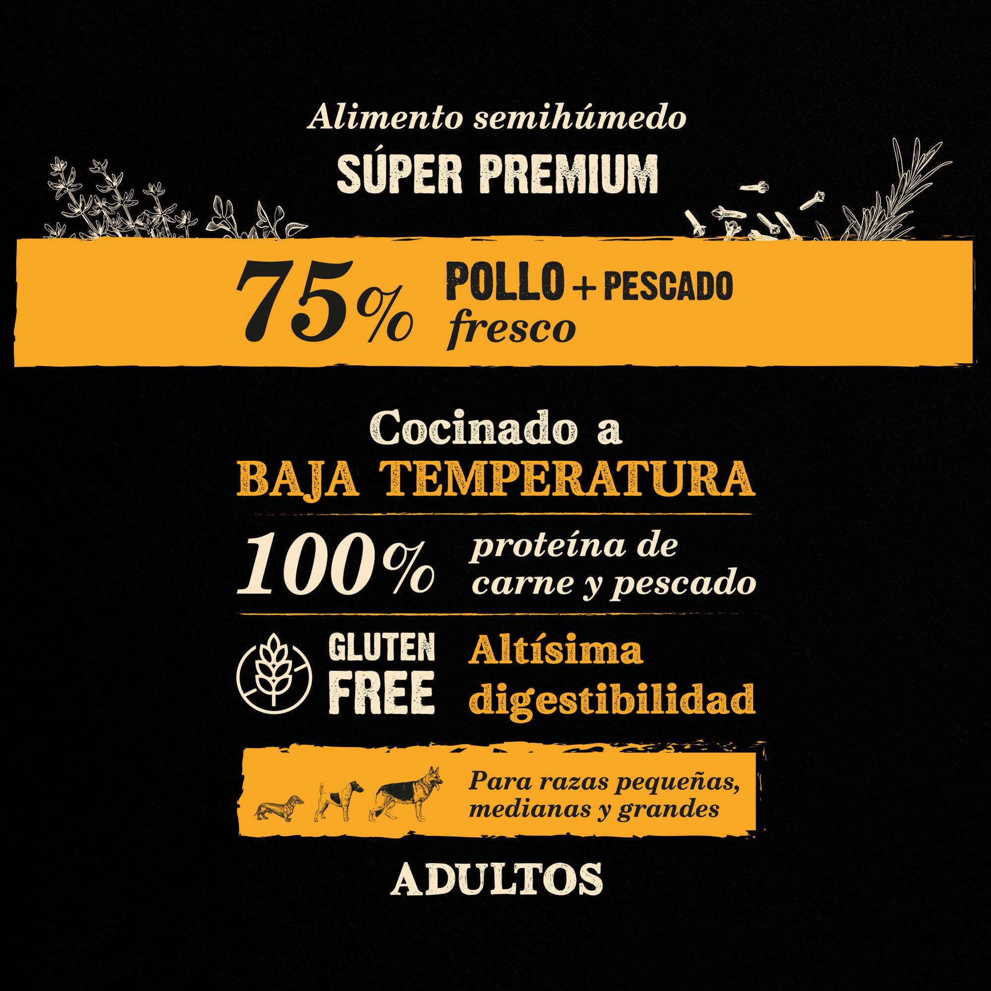 NutraDog WILD semihúmedo para perros adultos pollo y pescado 75% - Imagen 6